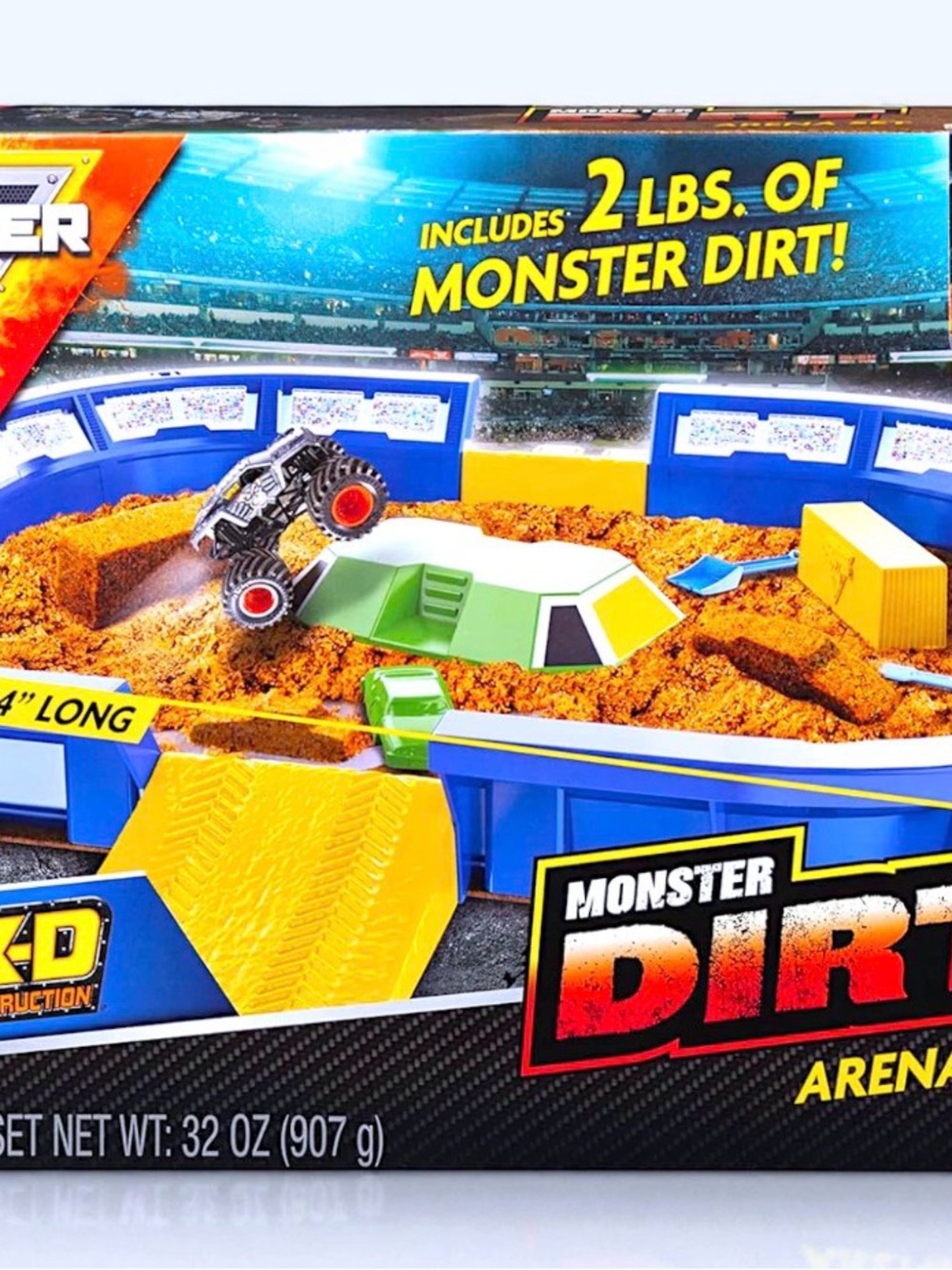 Monster Jam, Monster Dirt Arena Playset w/ 2lbs of dirt 1:64 Max D Monster Truck